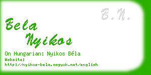 bela nyikos business card